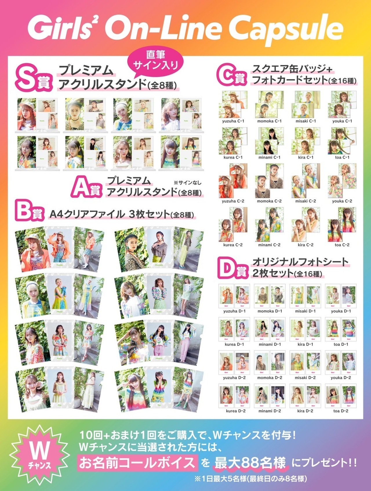 Girls2オンラインカプセルグッズ Girls²】6/27(火)18:00より『Girls² On-Line Capsule』第二弾が販売